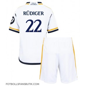 Real Madrid Antonio Rudiger #22 Replika Hemmatröja Barn 2023-24 Kortärmad (+ Korta byxor)